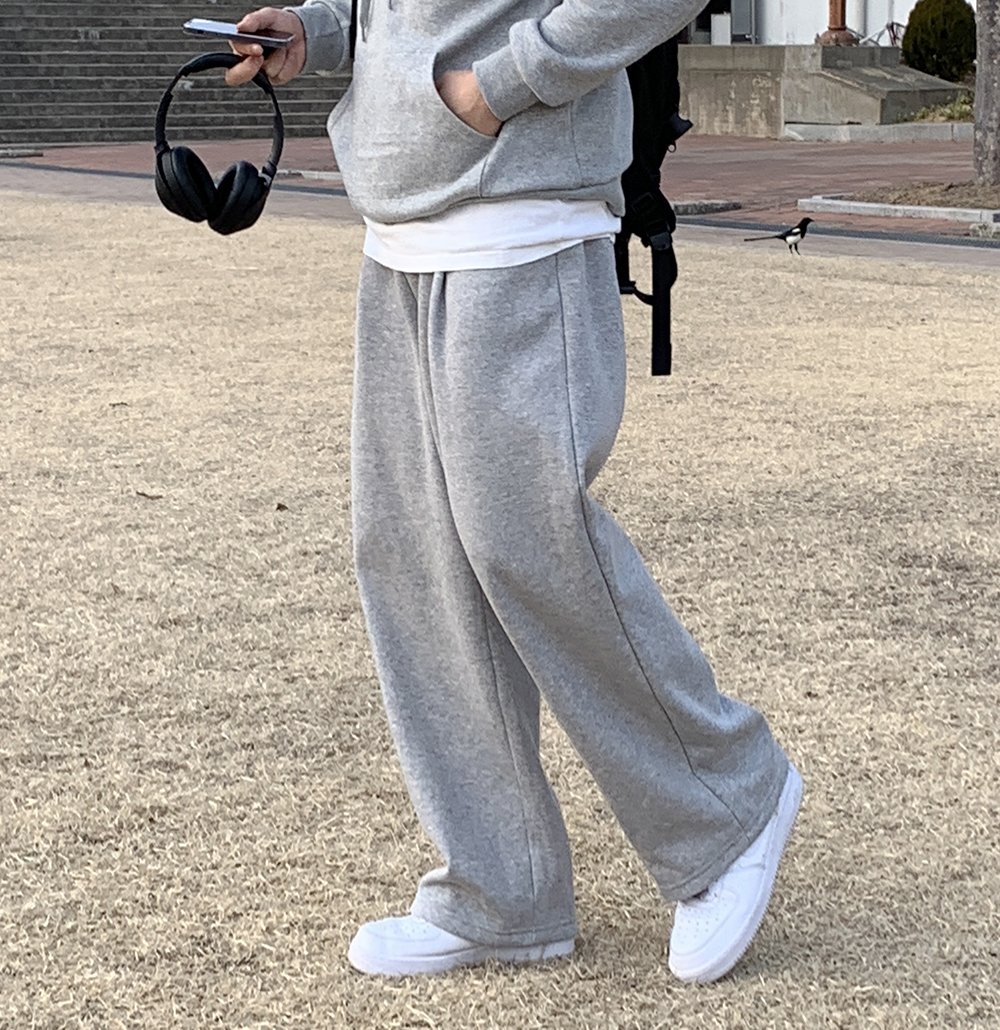 기모체육복바지 회색트레이닝바지 이미지 3