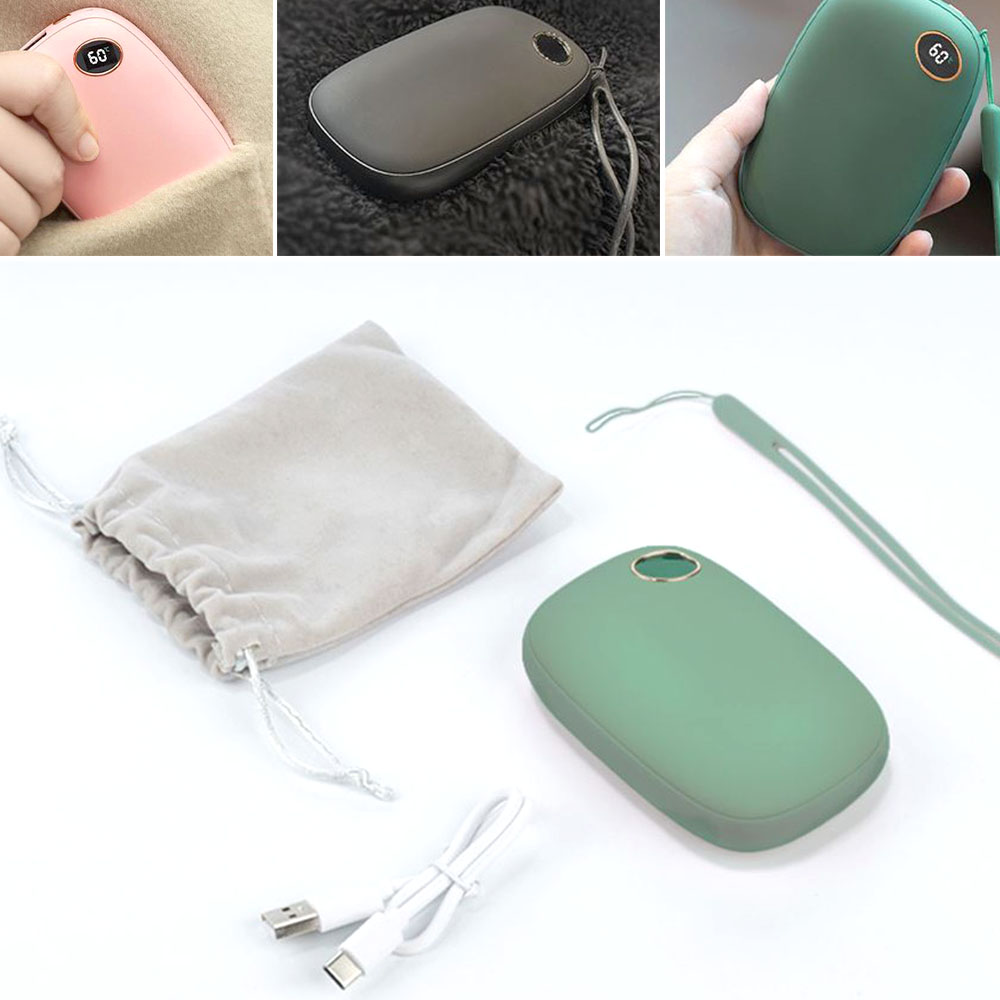 스톤 미니 손난로 휴대용 led 충전식 보조배터리 양면발열