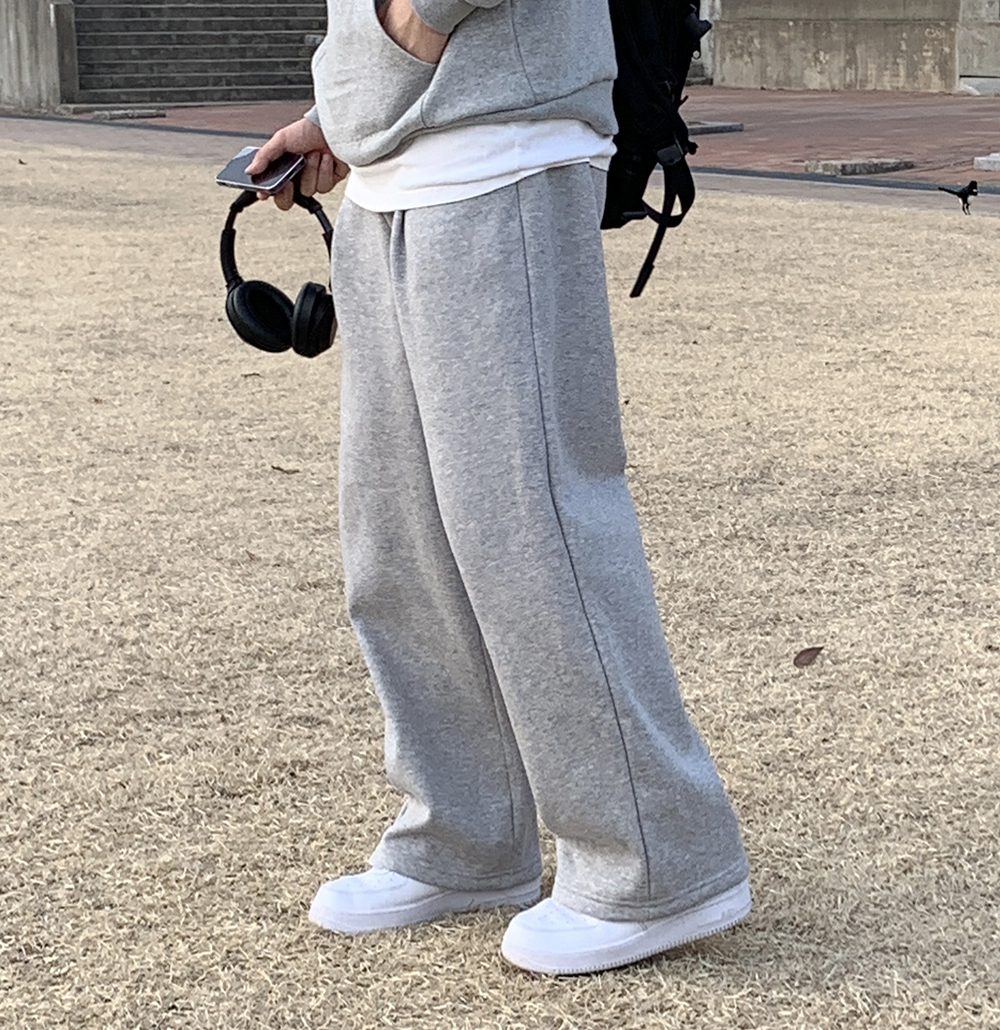 기모체육복바지 회색트레이닝바지 이미지 2