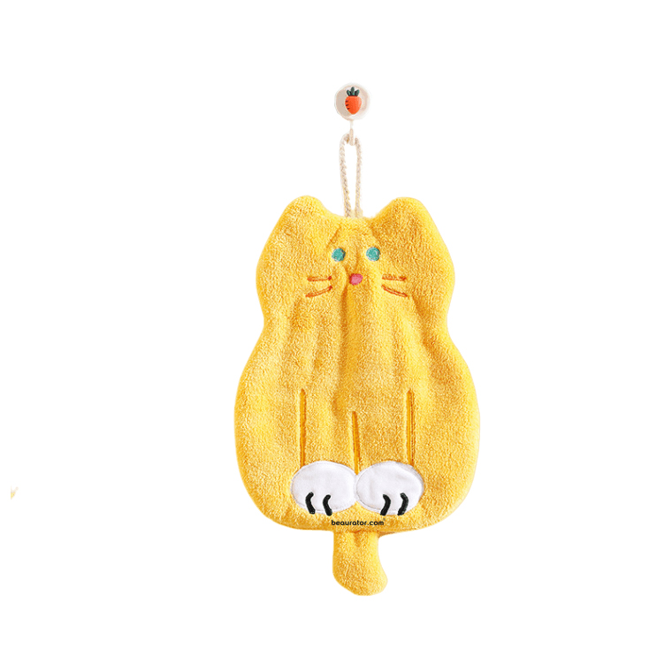 뷰레이터닷컴 고양이 캐릭터 극세사 주방수건 고리수건 - 상세 이미지 3