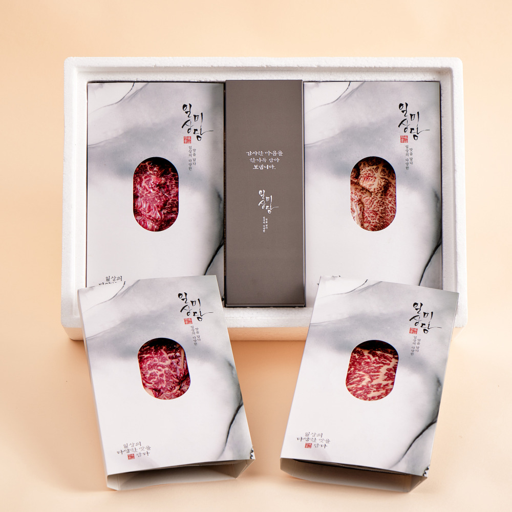 한우 1++ 베이직 선물세트 1.6kg 구이용 소고기 - 상품 이미지