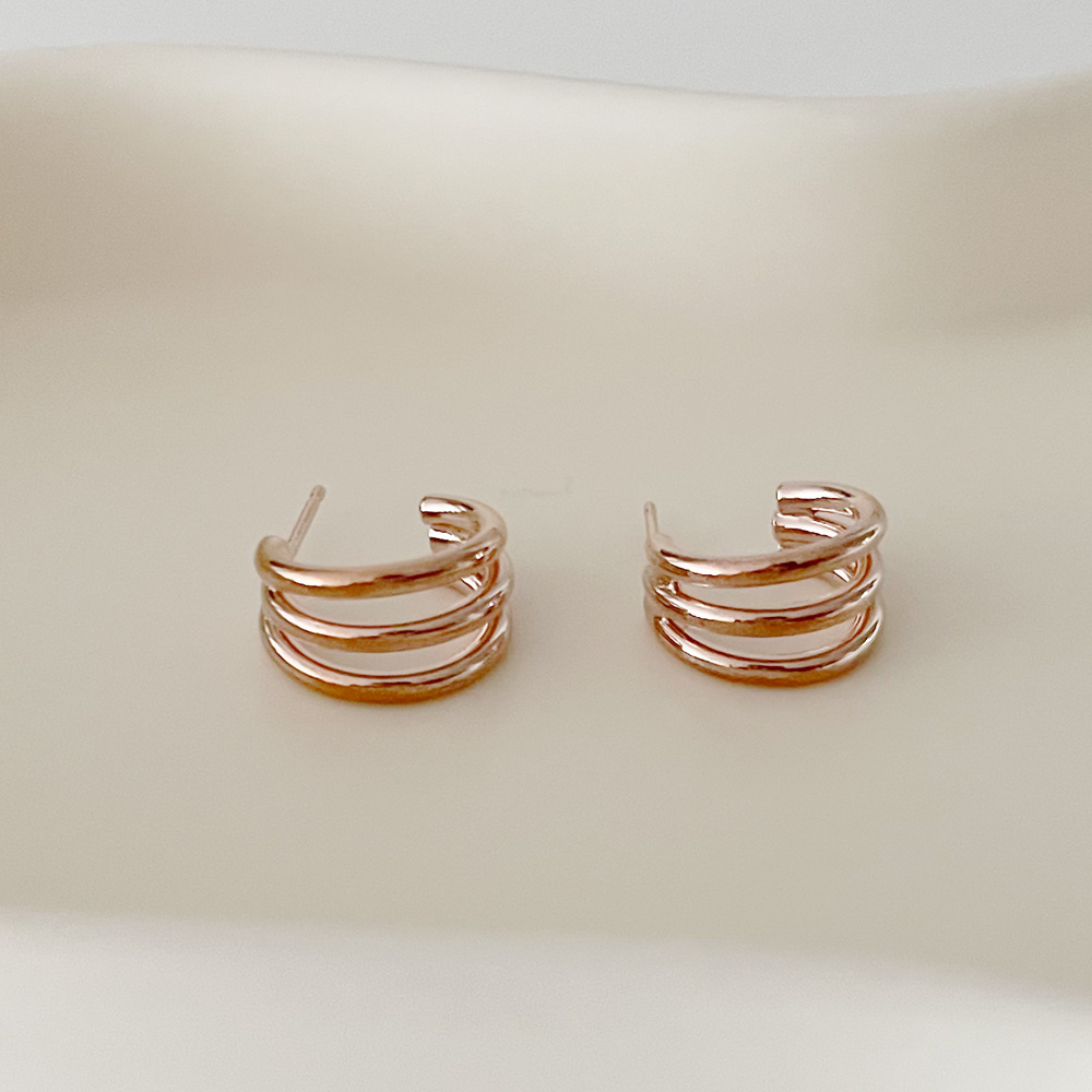 14K골드필드침 3라인 포인트 침형 무알러지귀걸이