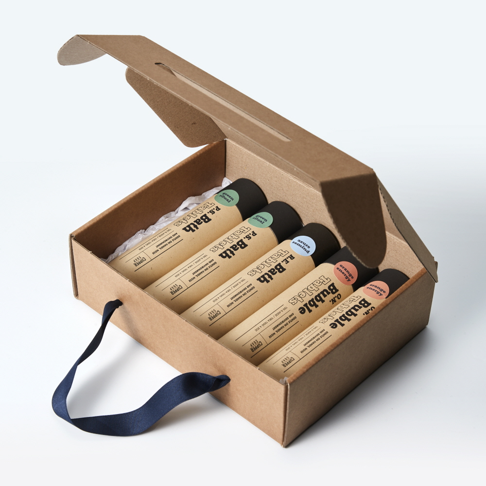 커퍼솝 타블렛 입욕제 5통 선물세트(탄산 배쓰밤 3통+거품 버블바 2통, 선물박스 무료)