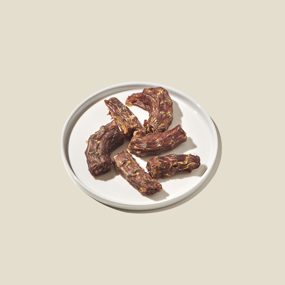 [펫크루] 강아지 훈제 애견 수제간식 훈련용 오리목뼈 불리스틱 닭가슴살 50g - 상세 이미지 3