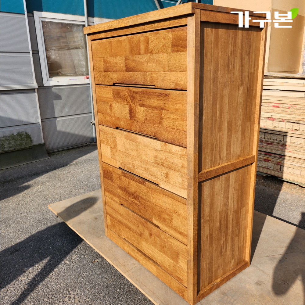 900 5단 원목서랍장 광폭서랍장 - 상품 이미지