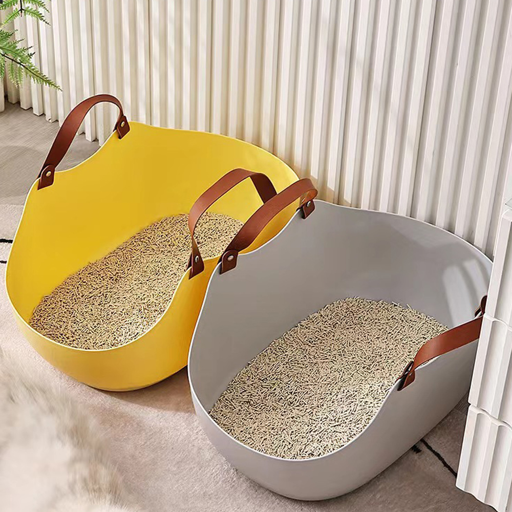 고양이 화장실 가방형 이동식 여행용 차량용 여행 휴대용 외출용 임시 대형 사막화 방지 배변통 모래 삽