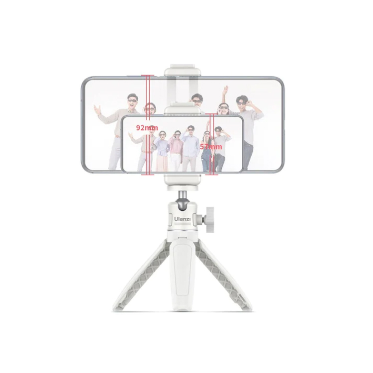 울란지 MT-08 ST-07 미니 삼각대 + 스마트폰 홀더 키트 브이로그 셀카봉 화이트 이미지 8