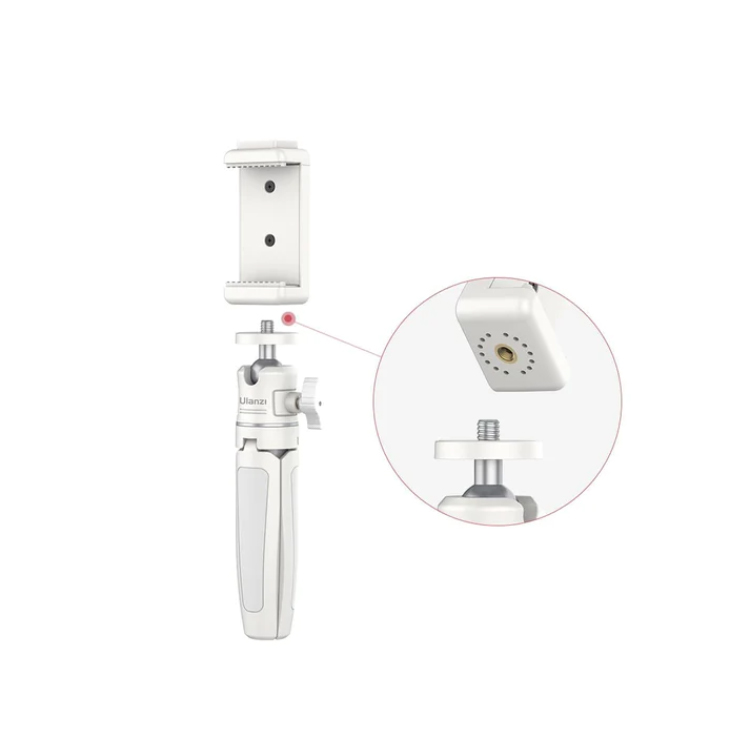 울란지 MT-08 ST-07 미니 삼각대 + 스마트폰 홀더 키트 브이로그 셀카봉 화이트 - 상세 이미지 3