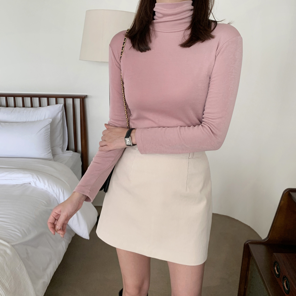 하이웨스트 도톰 골덴 스커트 여성 가을치마 겨울 미니스커트 코튼 코듀로이 A라인 스커트 - 상세 이미지 5