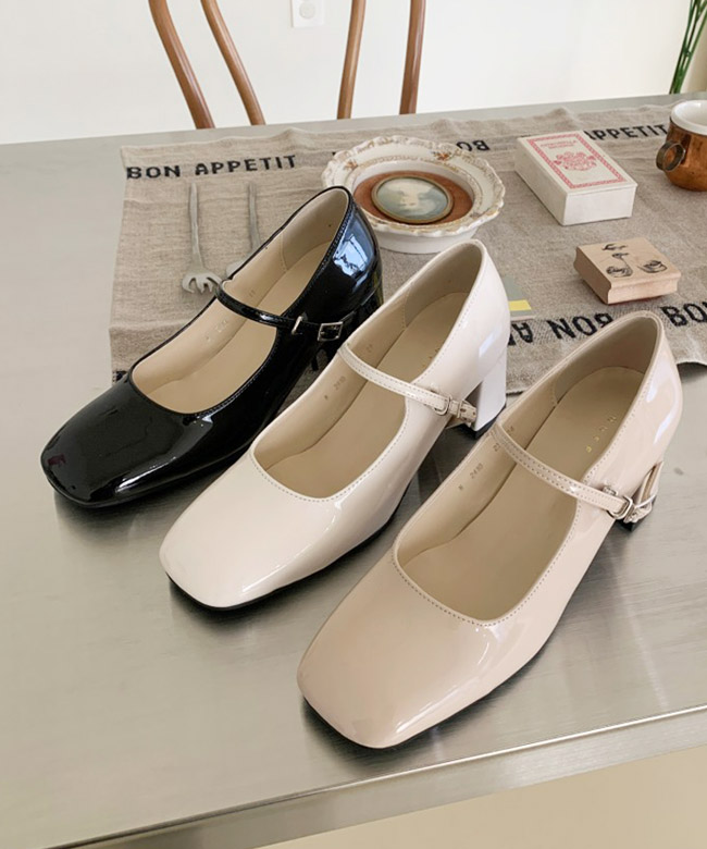 앙뜨 에나멜 스트랩 슈즈 /6cm [3COLOR] - 상세 이미지 2