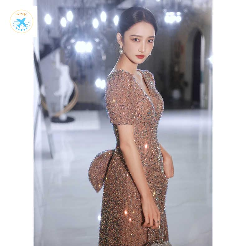 스팽글 합창단드레스 드레스 연말파티 연주복 시상식 - 상세 이미지 3