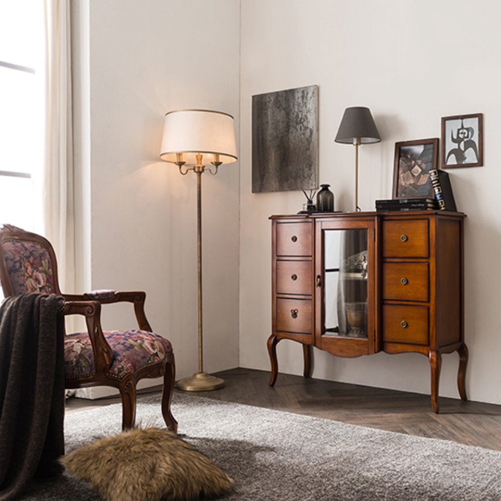 까사홈 러브썸 엔틱 유리 부페장