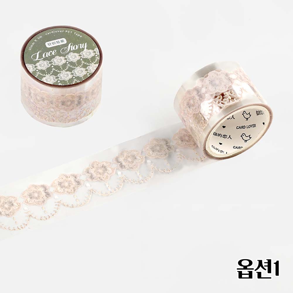빈티지 럽티지 레이스마스킹테이프 옵션1 - 상세 이미지 5