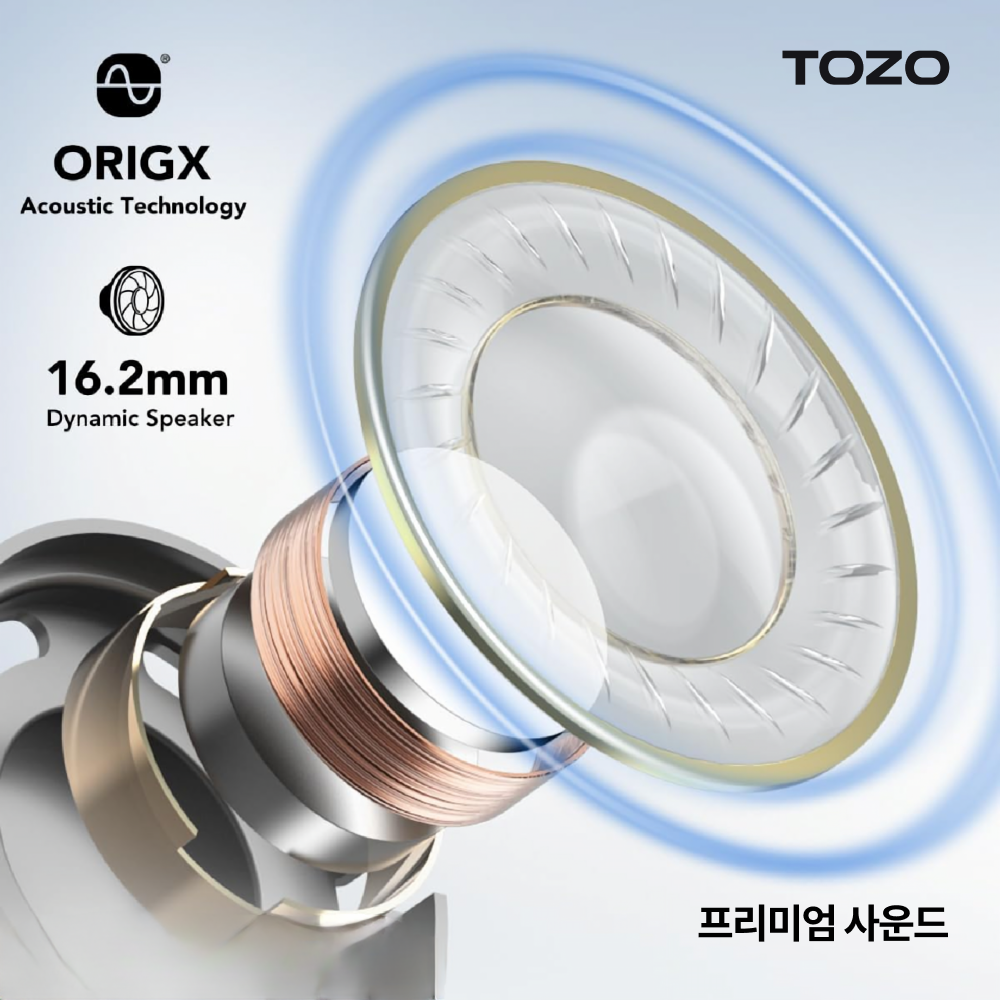 TOZO 오픈리얼 AI 오픈형 블루투스 이어폰 완벽방수 스포츠 무선 골전도 T13120 - 상세 이미지 4