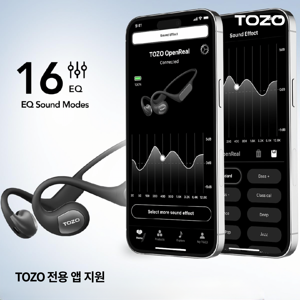 TOZO 오픈리얼 AI 이어폰 블루투스 이어폰 완벽방수 이어폰 스포츠 이어폰