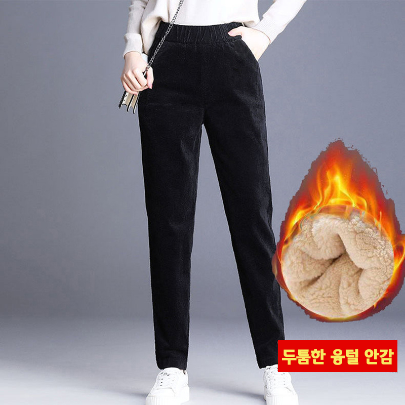 융기모 코듀로이팬츠 여성 일자 골지 바지 - 상세 이미지 3