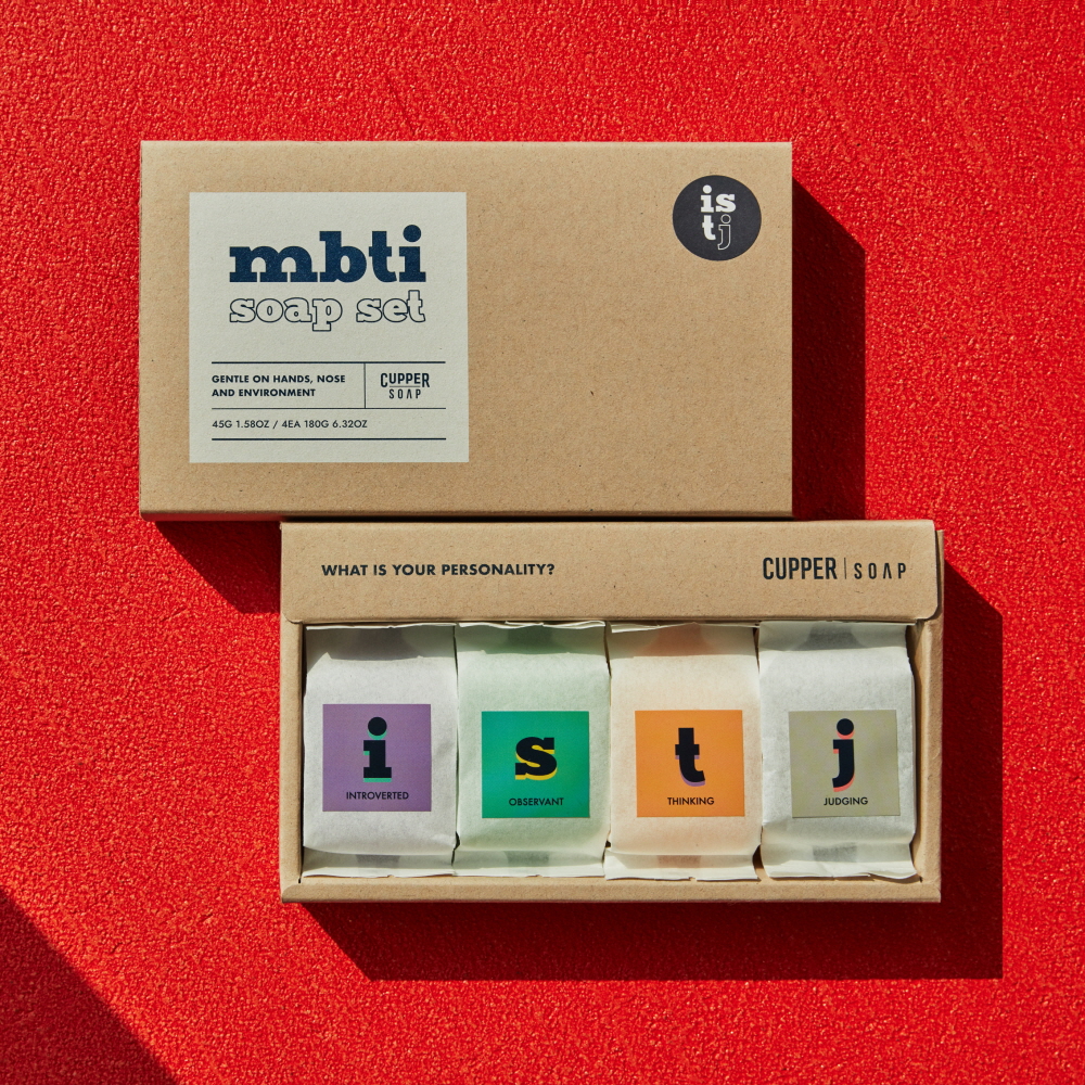 커퍼솝 MBTI 솝 세트 성격 유형 특징에 따른 향과 색의 감성 맞춤 비누 선물(4개입) - 메인 이미지