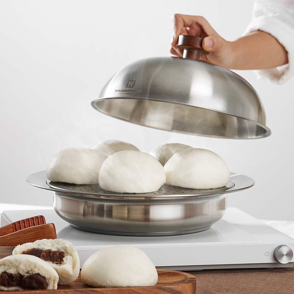 바겐슈타이거 IH 올스텐 스팀워머 24cm + 레스팅커버 실버 24cm 찜기 쿠커 뚜껑 캠핑