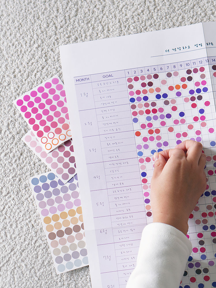 작심일년 한장계획표 만년달력 낱장켈린더 카렌다 연력 벽 큰포스터
