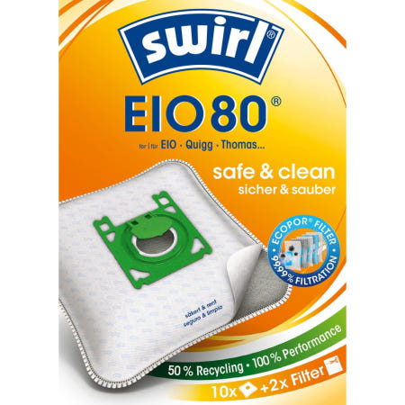 [해외]Swirl EIO 80 EcoPor 진공청소기 백 플리스 소재 10팩