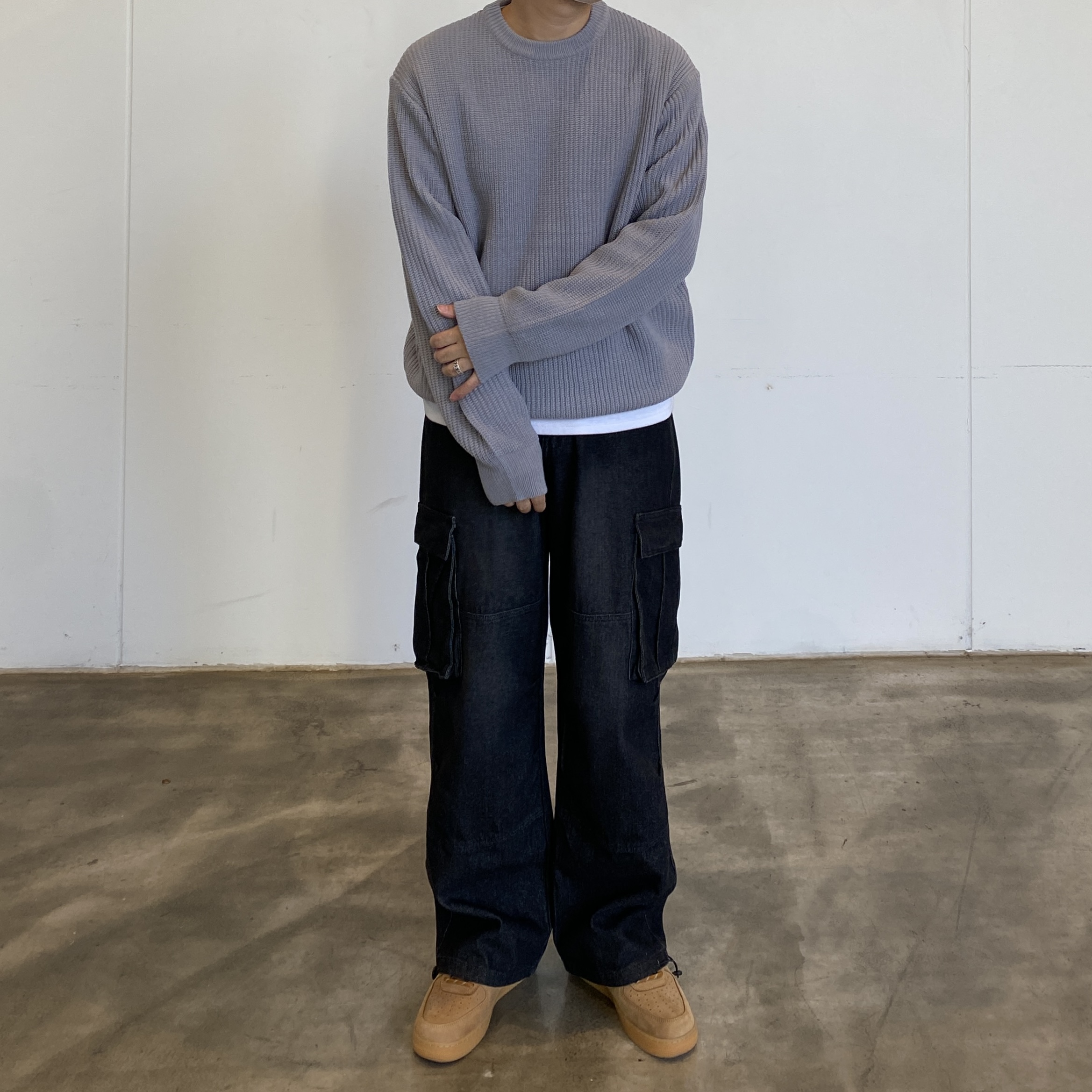 남자흑청와이드 남자블랙진 이미지 3
