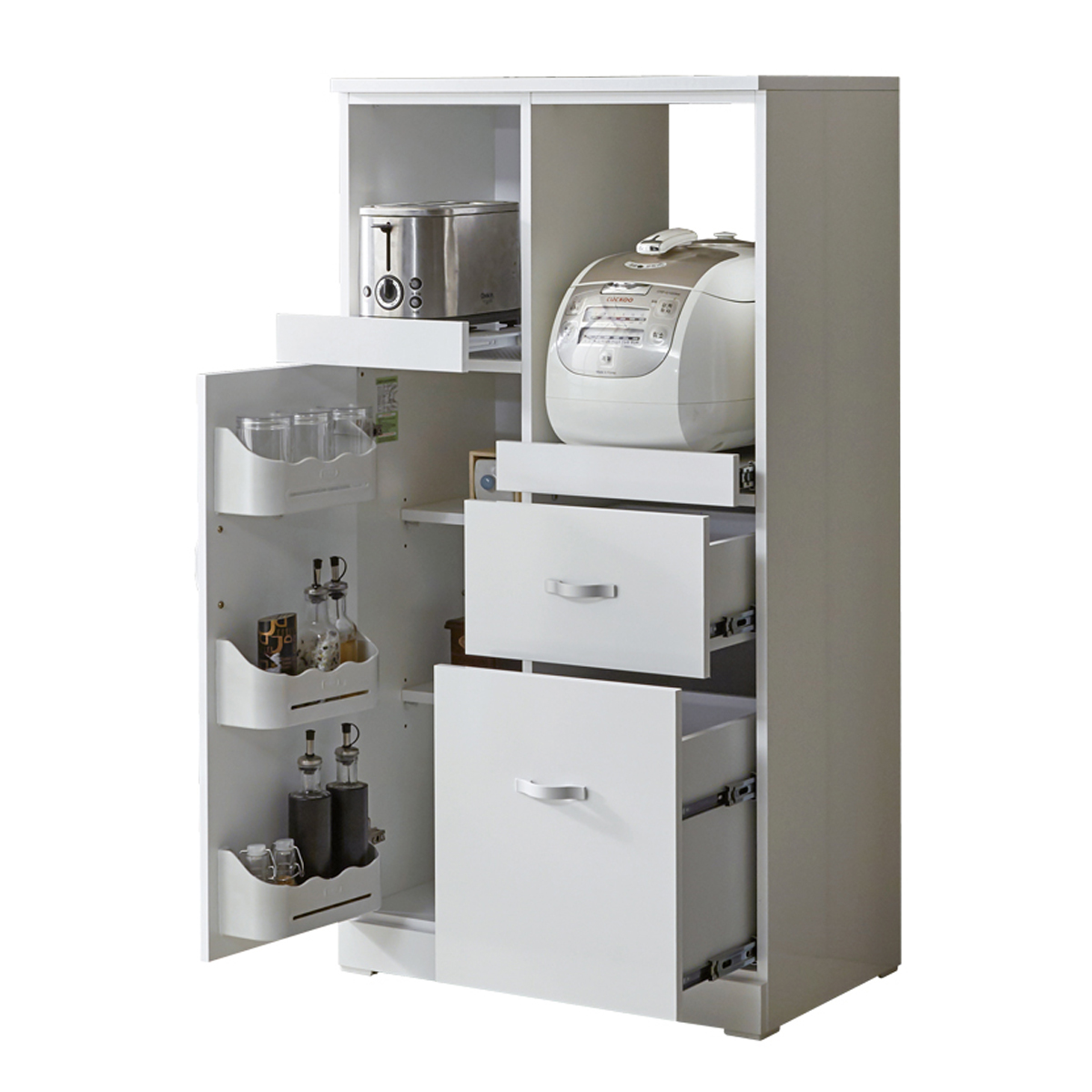 주방 수납장 다기능 렌지대 이렌지 콤보 도어상부장 팀버스리빙 (화이트)