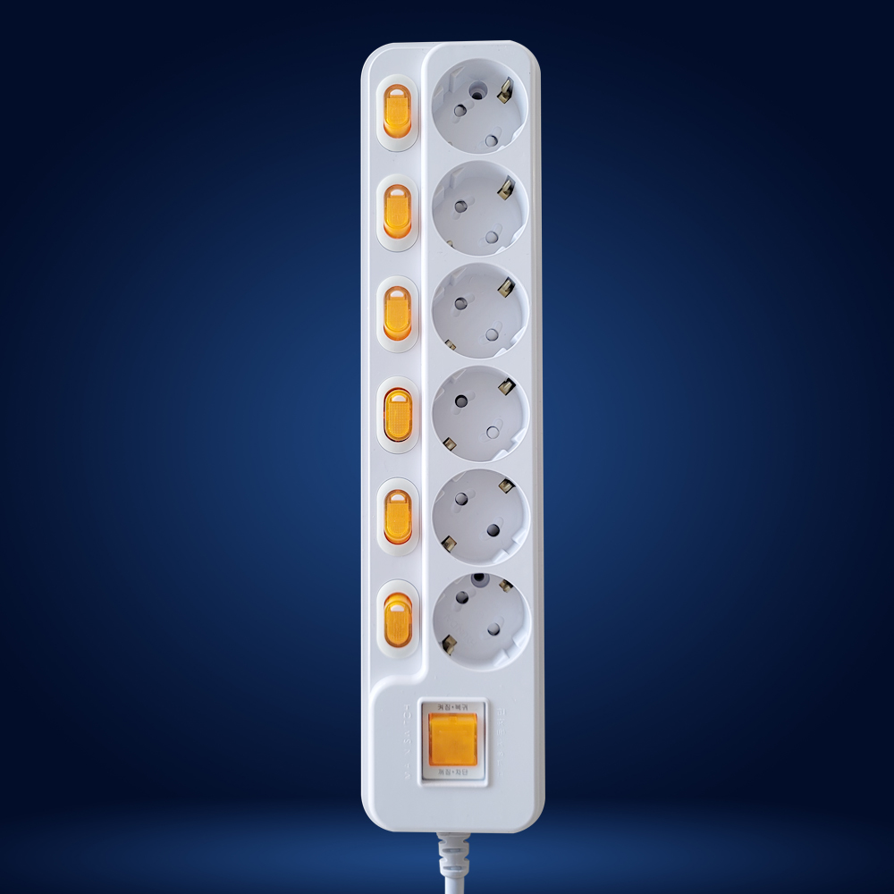 개별 접지 멀티탭 6구 국산 멀티콘센트 과부하차단 1.5M