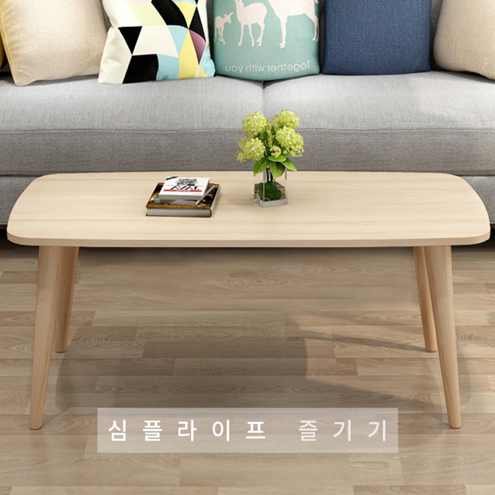 높은소파테이블 원목좌탁 거실테이블 낮은나무식탁 화이트 1000 - 상세 이미지 4