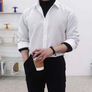 남자블랙셔츠 남성흰셔츠 흰색와이셔츠 착용 후기 | 사이즈/핏 총정리 - 상품 이미지 2