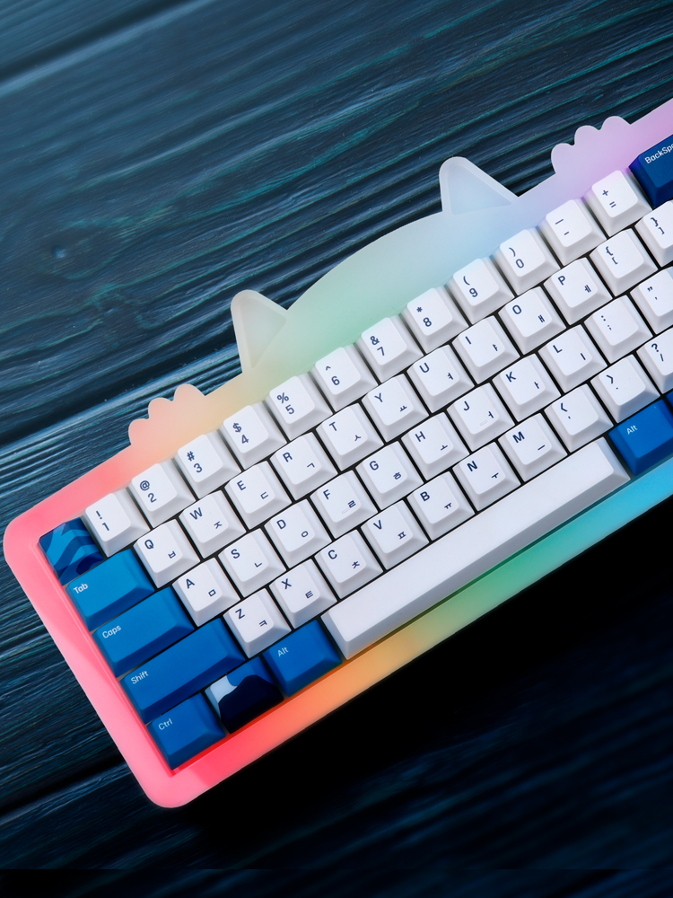 몬스타기어 야옹67 아이패드 맥북 태블릿 유 무선 블루투스 커스텀 조약돌 반 투명 키보드