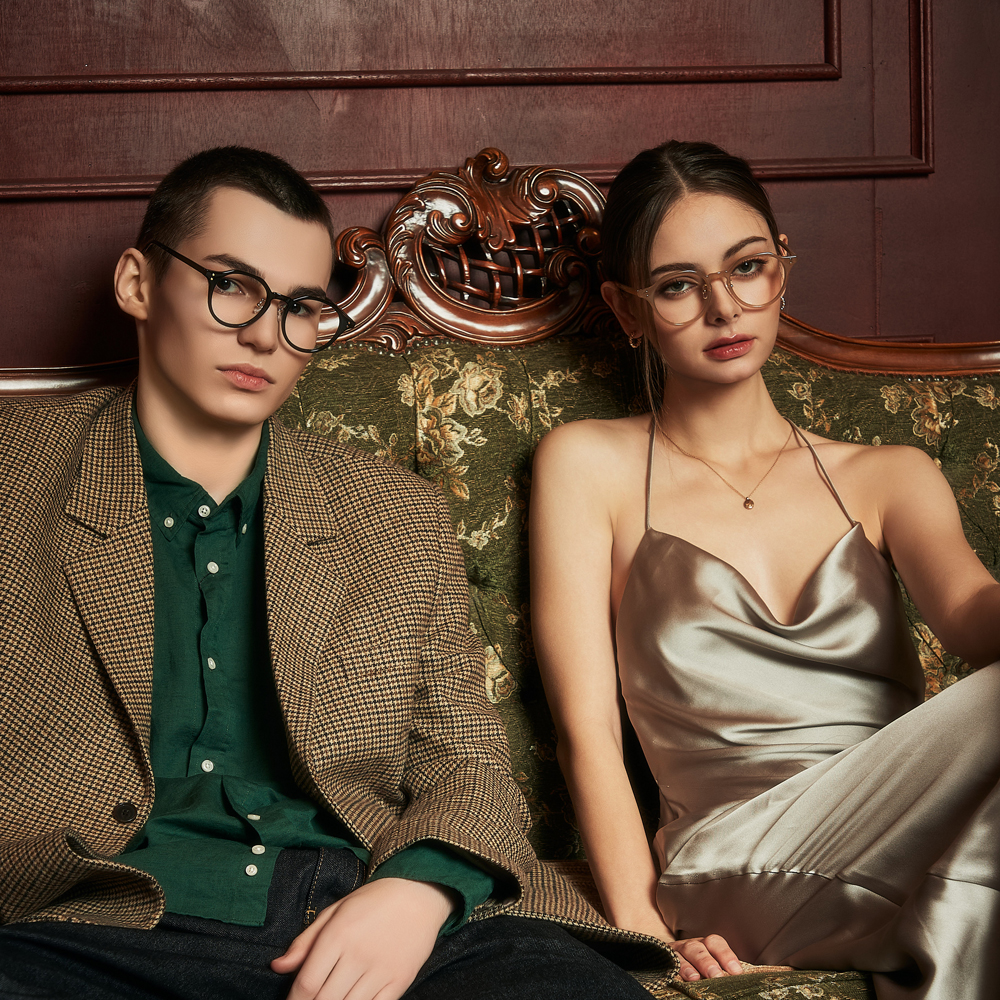 블루라이트차단 안경 투명 안경테 가벼운 뿔테 다각형 peach