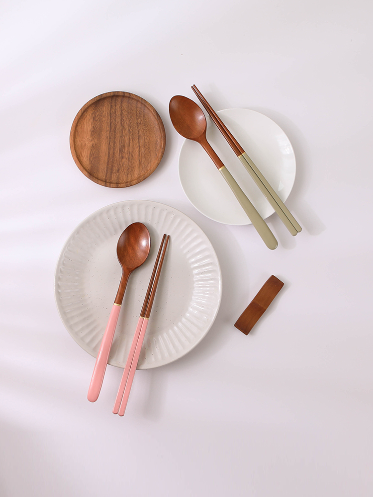 천연옻칠 우드 골드라인 고급나무수저세트 집들이선물