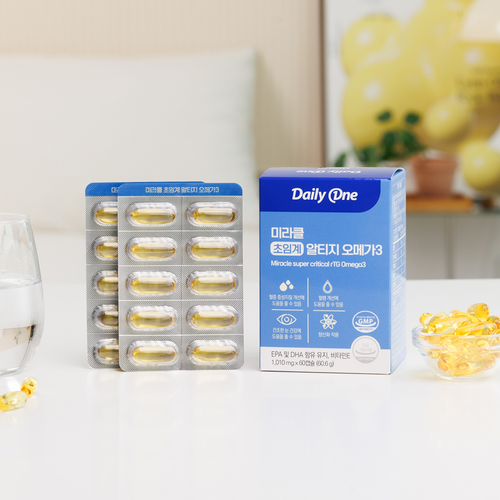 데일리원 미라클 초임계 알티지 오메가3 EPA DHA 1,010mg 60캡슐, 1개 - 상세 이미지 2