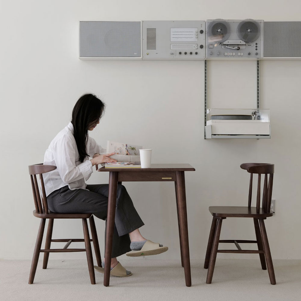 자야캠핑 포르보 월넛 원목 정사각형 2인용 4인용 카페 식탁 테이블 600