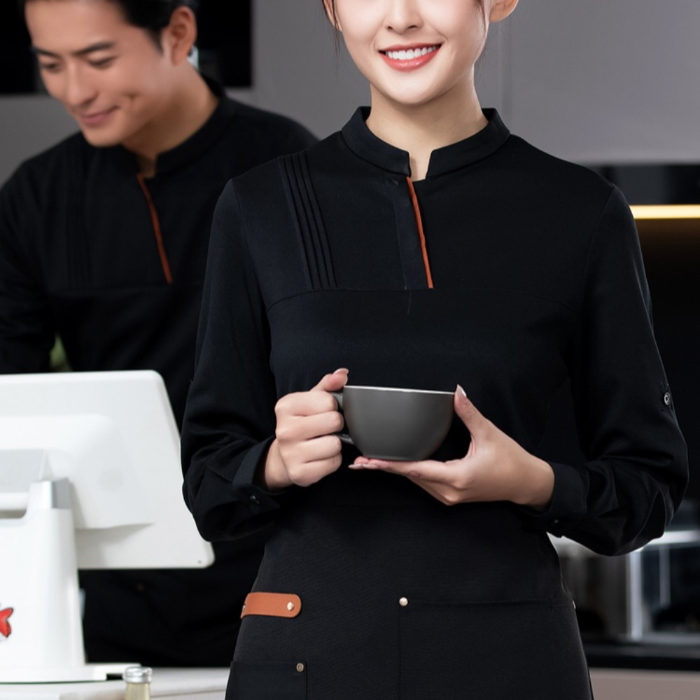 남녀공용 홀서빙복 직원 알바 레스토랑 식당 호텔 앞치마 가을 겨울 유니폼 긴팔 3컬러 상품 이미지