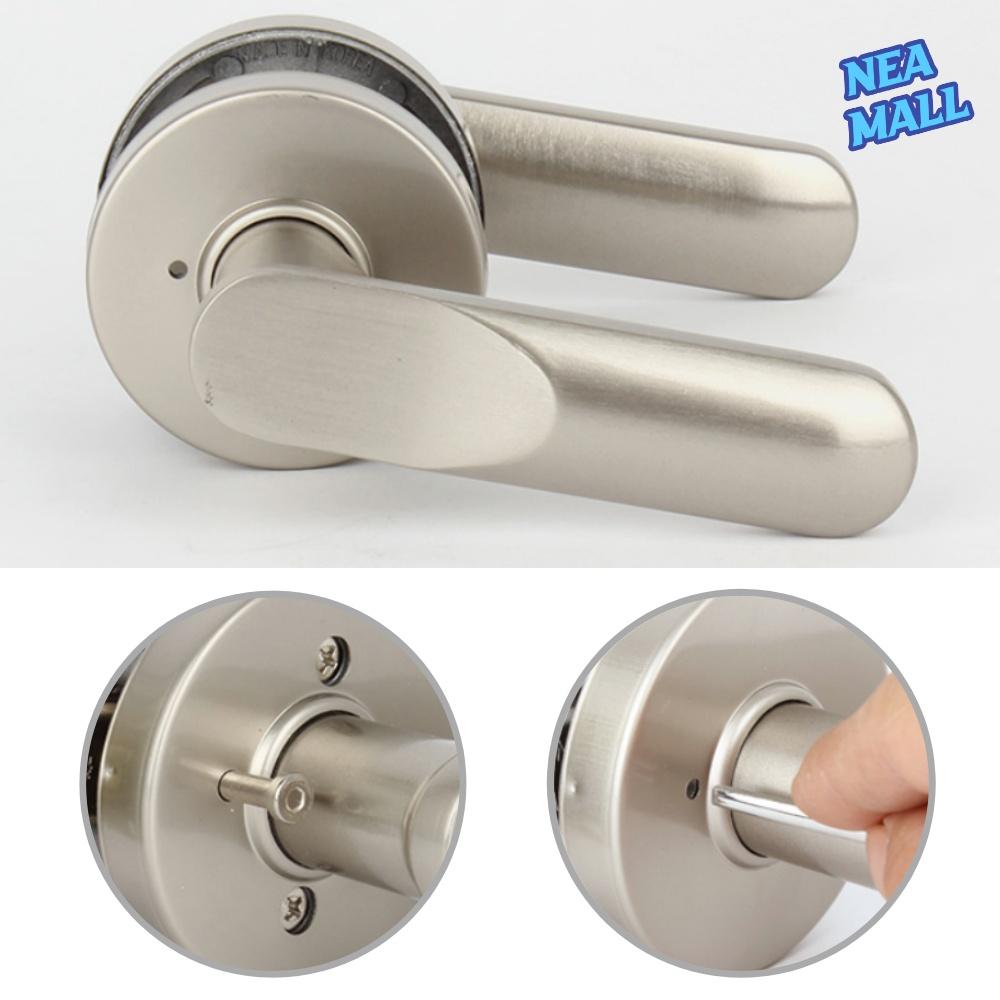 도어 욕실 방문 손잡이 교체 그레이 버튼형 방문고리 교체