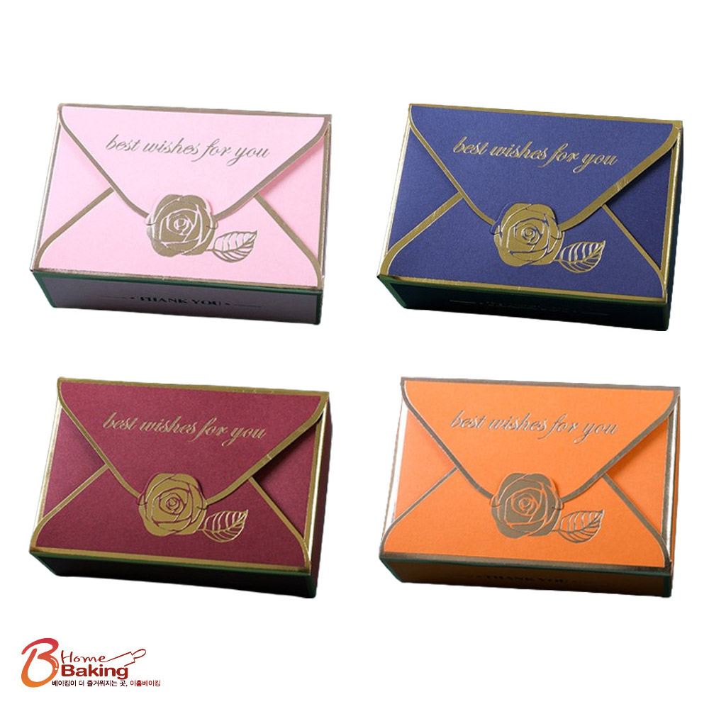 편지모양선물상자 핑크 네이비 레드 오렌지 택1 초콜릿박스6구 초콜렛상자 포장상자 답례품 - 상품 이미지