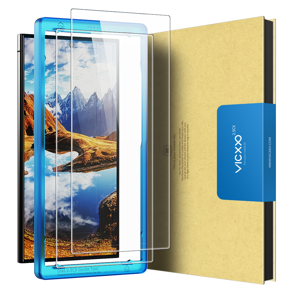 빅쏘 2.5CX 지문인식 강화유리 액정보호필름 갤럭시S24 울트라, 2매입