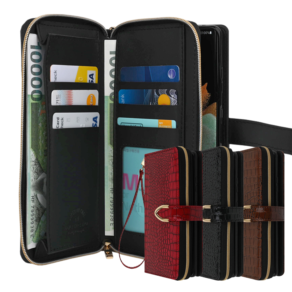 갤럭시 버디3 A15 오트 지갑형 스트랩 다이어리 핸드폰 케이스 레드 - 상세 이미지 5