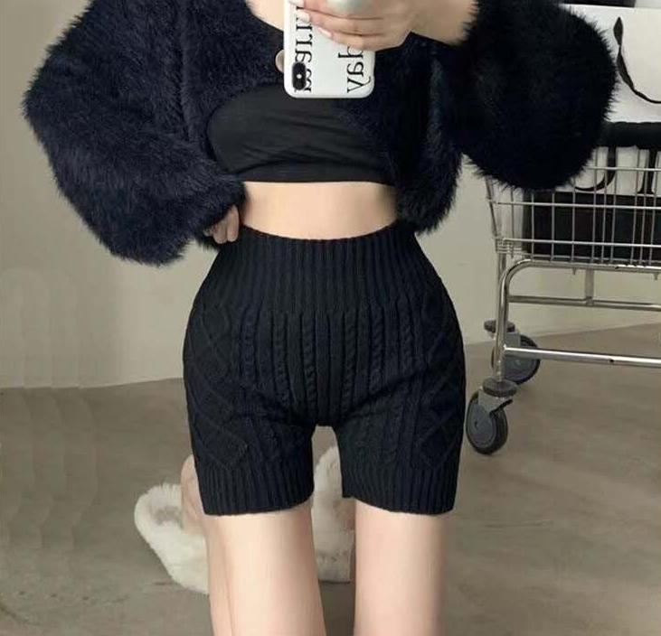 여성 니트보온속바지 수면 보온속반바지 겨울용 이미지 3