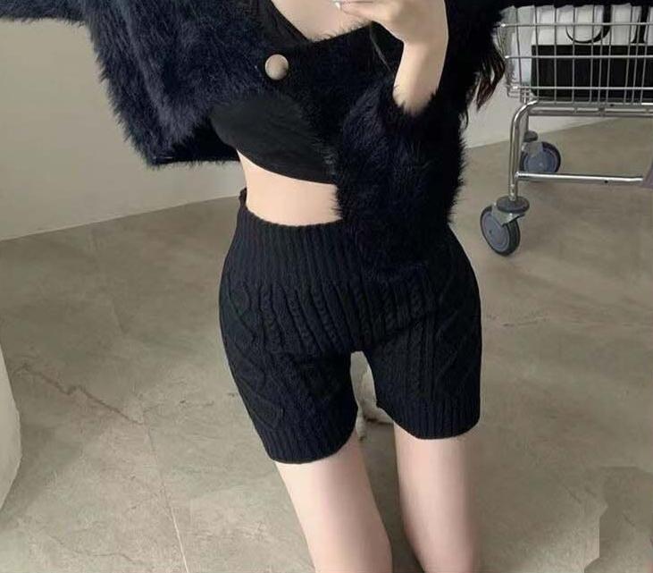 여성 니트보온속바지 수면 보온속반바지 겨울용 이미지 4