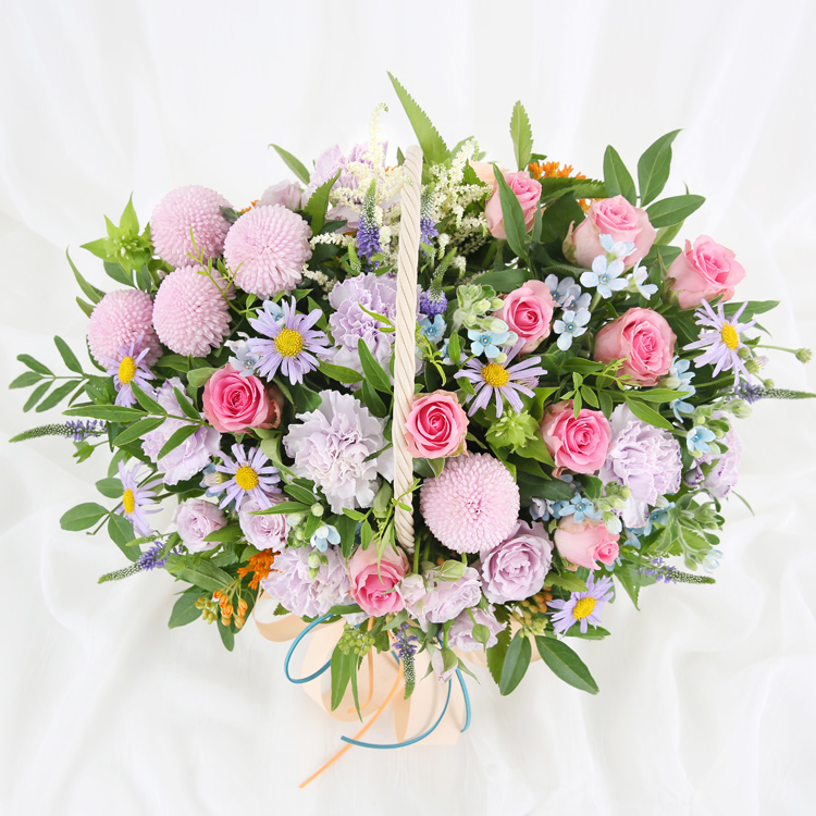 [당일수령]이쁘다니까 A2026 꽃바구니배달 장미 생화 생일 이벤트 기념일 프로포즈꽃