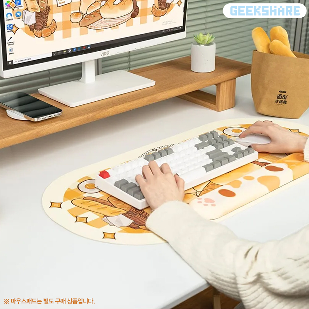 키보드 손목받침대 팜레스트 보호대 쿠션 메모리폼 긱쉐어 캣스위트베이커리 - 상세 이미지 5