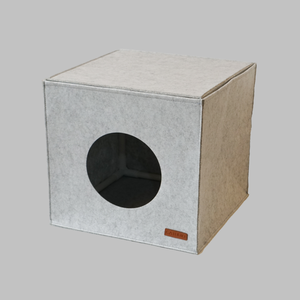 캣튜디오 고양이 숨숨집 큐브치즈 펠트 하우스