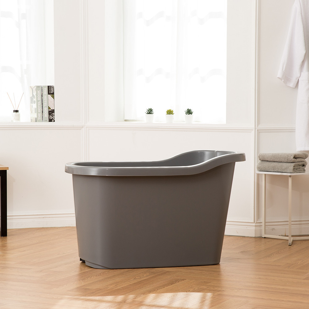 씨에스리빙 퓨어 버블바스 이동식 반신욕조 그레이 가정용 1인 사우나 실내 미니 제품 이미지