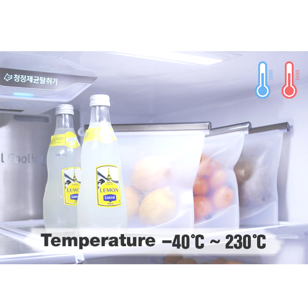 실리콘 보관 지퍼백 1000ml 육수 진공 밀폐 저장팩 - 상세 이미지 4