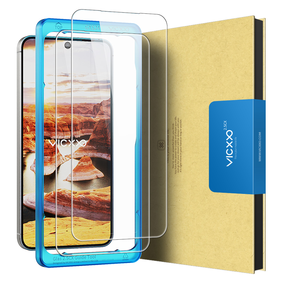 빅쏘 2.5CX 지문인식 강화유리 액정보호필름 갤럭시S24 플러스, 2매입