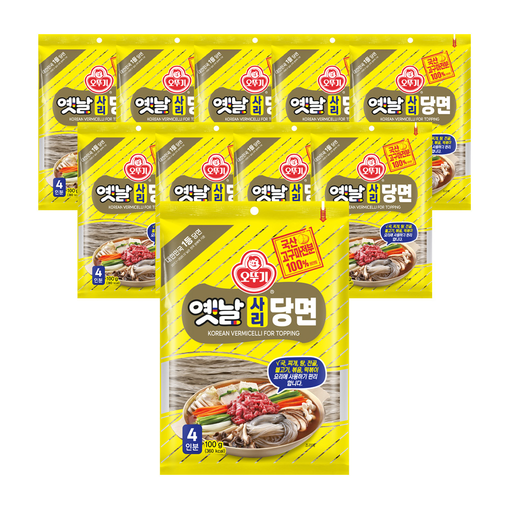 오뚜기 옛날사리당면 100g 10개 국산 고구마전분 100% - 상품 이미지