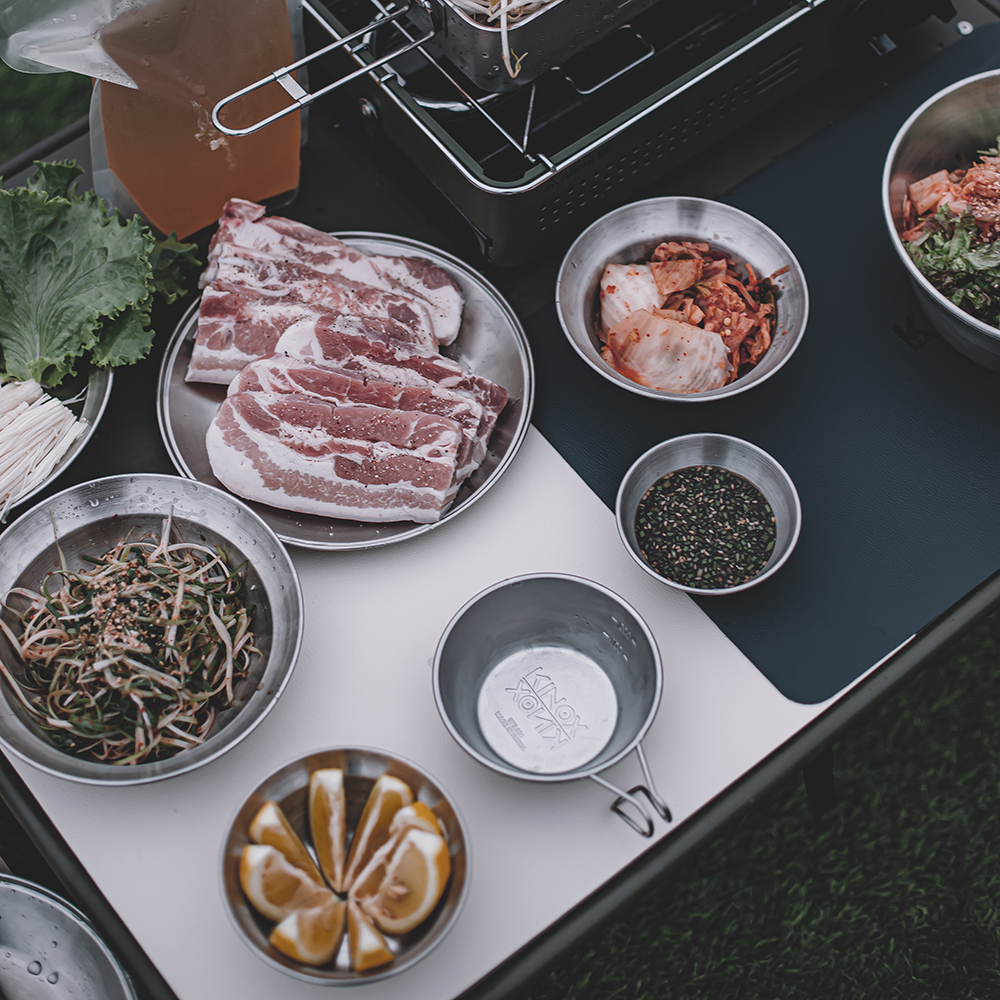 키녹스 캠핑 그릇 2인 스텐 식기 세트 8P STS304