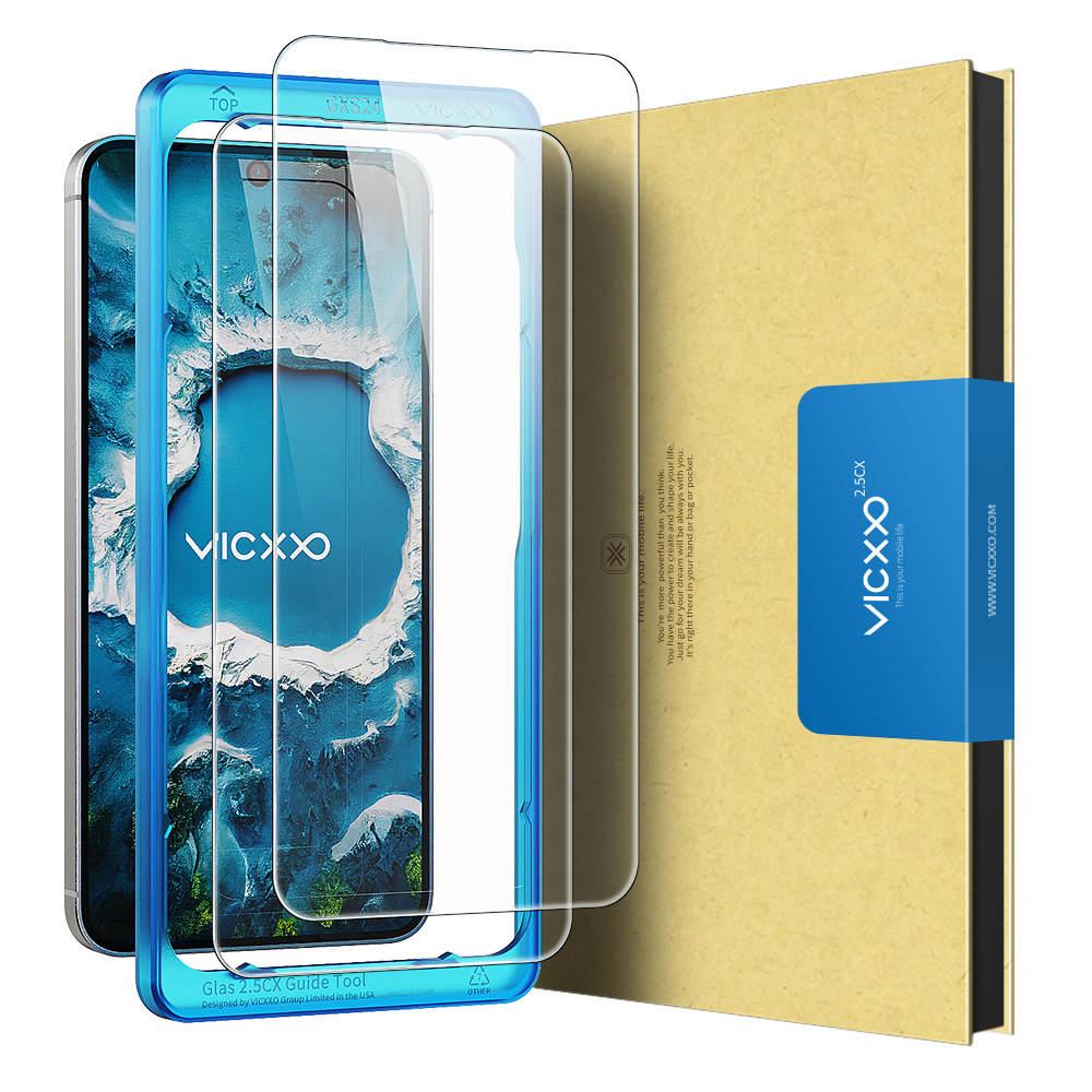 빅쏘 2.5CX 지문인식 강화유리 액정보호필름 갤럭시S24, 2매입